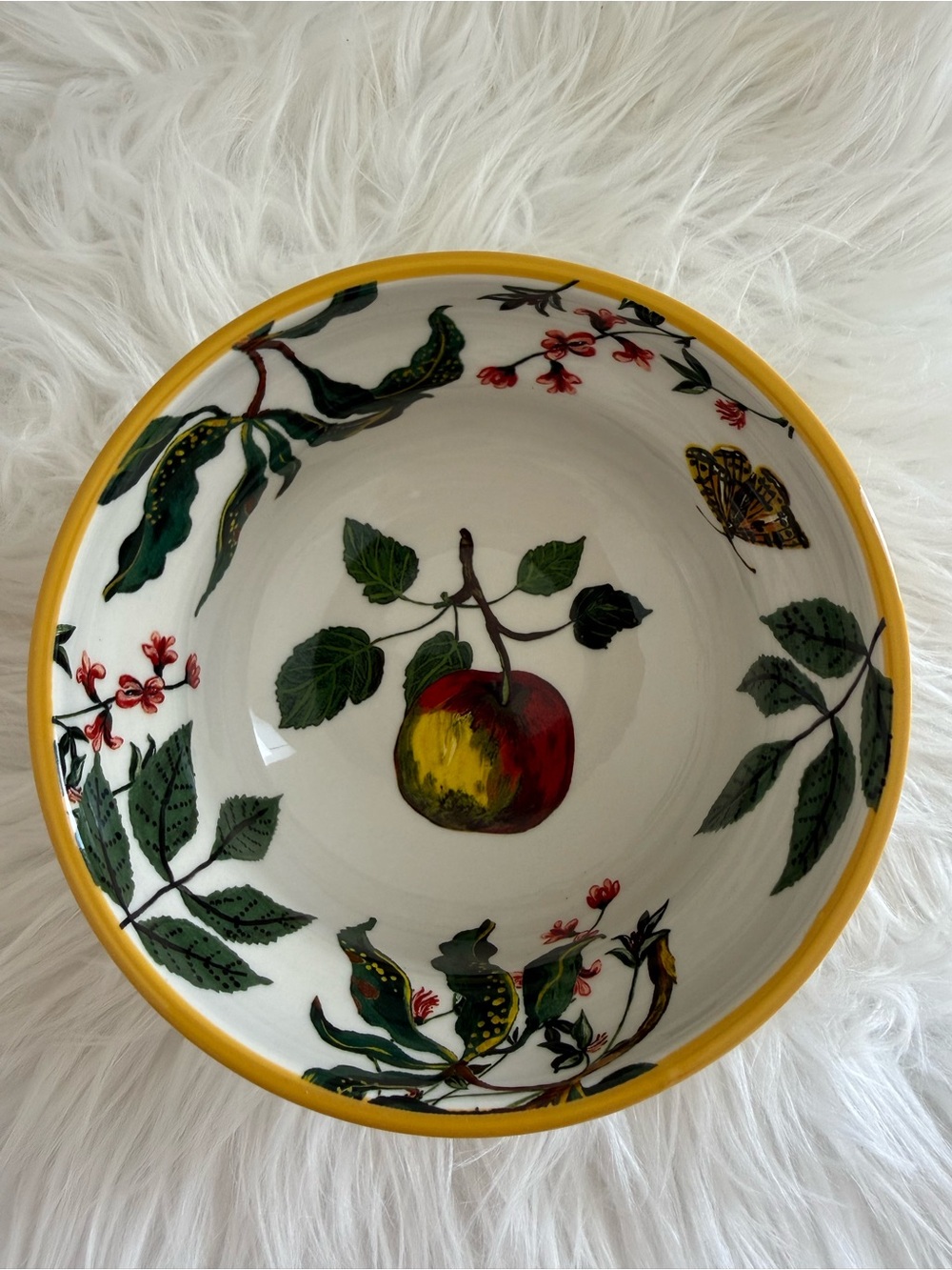 Anthropologie Nathalie Lete Marais Cereal Bowl Pear Yellow